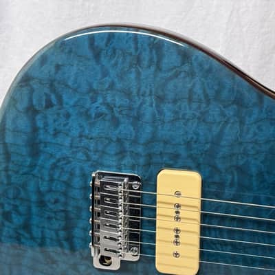 Michael Rowan Custom Guitars Journeyman Twin P90s Guitar - Trans Turquoise image 3