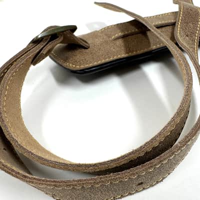 Walker & Williams C-19-DBRN Distressed Brown Finish Leather Vintage Slash Strap Extra Long image 4