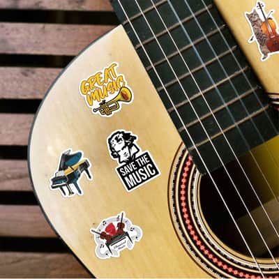 50pcs Orchestral Music Stickers, Musical Instrument Stickers Packs for Water Bottles, Scrapbook Laptop Phone, Vinyl Waterproof Piano Violin Cello Decals for Kids Adults Teens image 4