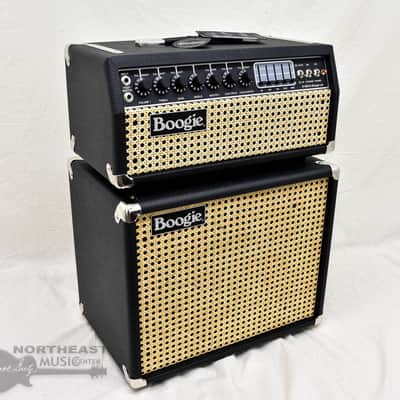 Mesa Boogie Mark IIC+ HRG Amplifier w/ Matching Vintage Thiele Cab - Black Bronco, Wicker Grille image 1