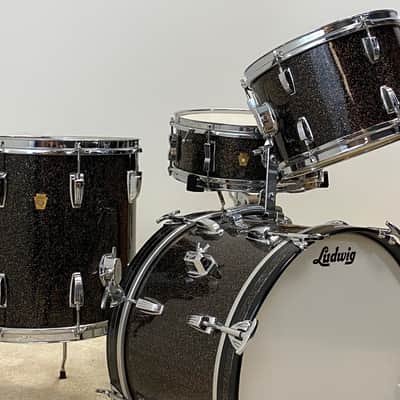 Ludwig 12x18"/8x12"/14x14"Jazzette w/ 5x14" Jazz Fest - Finest known. VIDEO. Rare Black Galaxy image 1