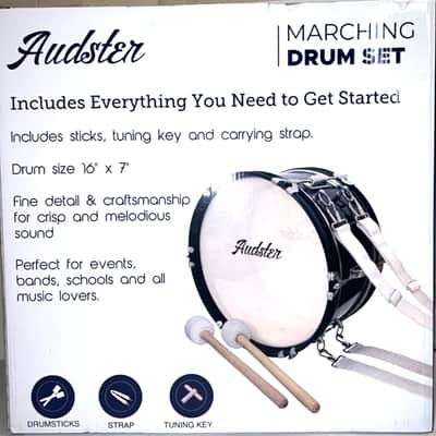 Audster 7x16 marching bass/tenor/tom drum 2022 - Black image 4