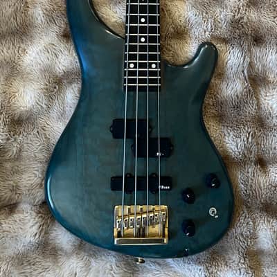 Super Rare 1989 1990 1992 Greco PXB-1200 PXB 1200 PXB1200 Phoenix 4 string Bass - Transparent Blue MIJ Japan Fujigen 26 frets brass nut P Duce pickups MIJ Ibanez Prestige HSC image 1