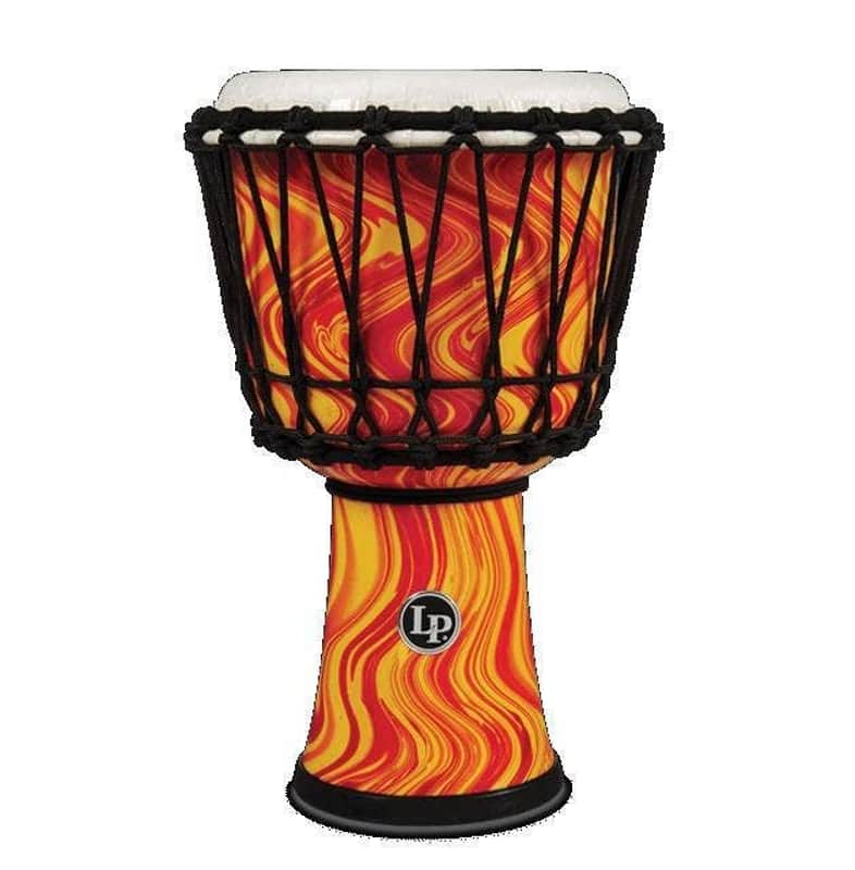 7" Rope Tuned Circle Djembe with Perfect Pitch Head (Orange Marble) image 1