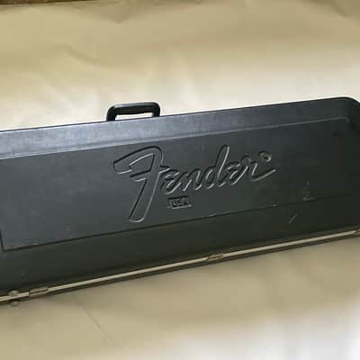 1990's Fender USA Stratocaster Telecaster Black Molded Hardshell Guitar Case Butterfly Latches image 1