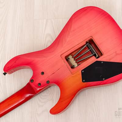 1980s ESP Custom Shop Vintage Superstrat “T. Shibahara” Pink Sunburst w/ Floyd Rose, Dimarzio & Case image 15
