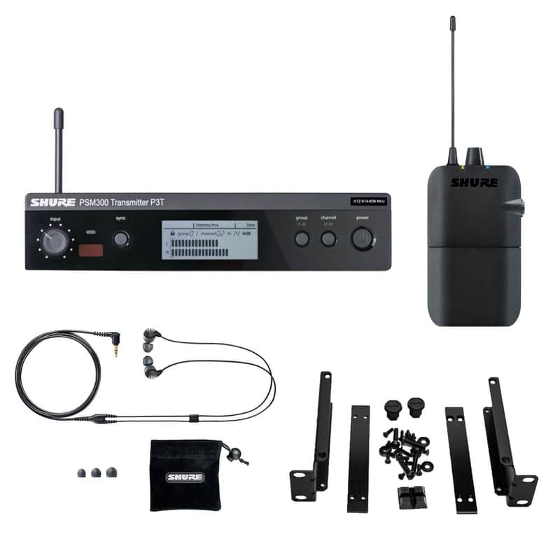 Shure PSM 300 Stereo Personal Monitor System with SE112 Earphones (B-Stock) image 1