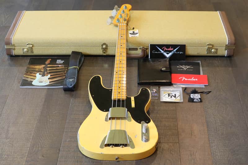 Unplayed! 2021 Fender Limited Edition Custom Shop 1951 Reissue Precision Bass Relic Aged Nocaster Blonde + COA OHSC image 1
