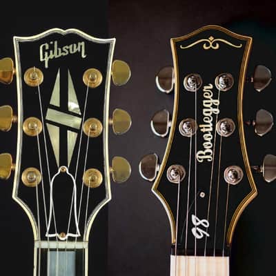 BootLegger Guitar Single Barrel Brown Red Black Burst Custom Case & Flask P90 & Single Coil image 21