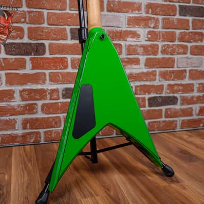 Jackson USA Custom Shop One Off King V Slab Top Kawasabi Green Nitro Studio Relic with Rear Black Pin Stripes 2025 w/OHSC image 10