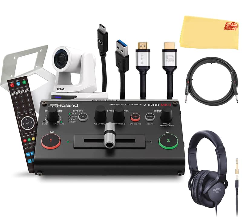 Roland PTZ-1G-V02 PTZ Single White Camera w/ Headphones image 1