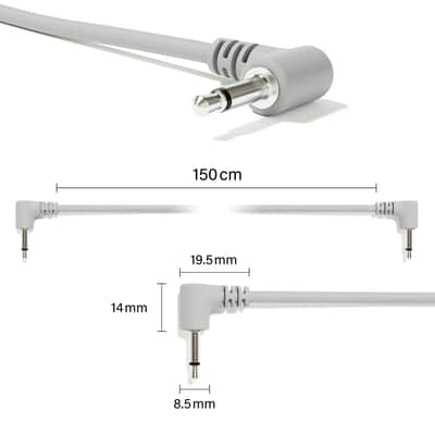 ExcelValley [Grey | 200 cm - 78.74"] 5-Pack - Right Angle Mono Modular Patch Cables image 2