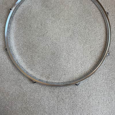 Premier 16” Die-Cast Floor Tom Drum Hoop - COB Chrome over Brass Lot #2 70s - Chrome image 5