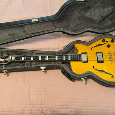 D'Angelico Excel Hollow Body Bass with Gold Hardware 2010s - Natural-Tint image 1