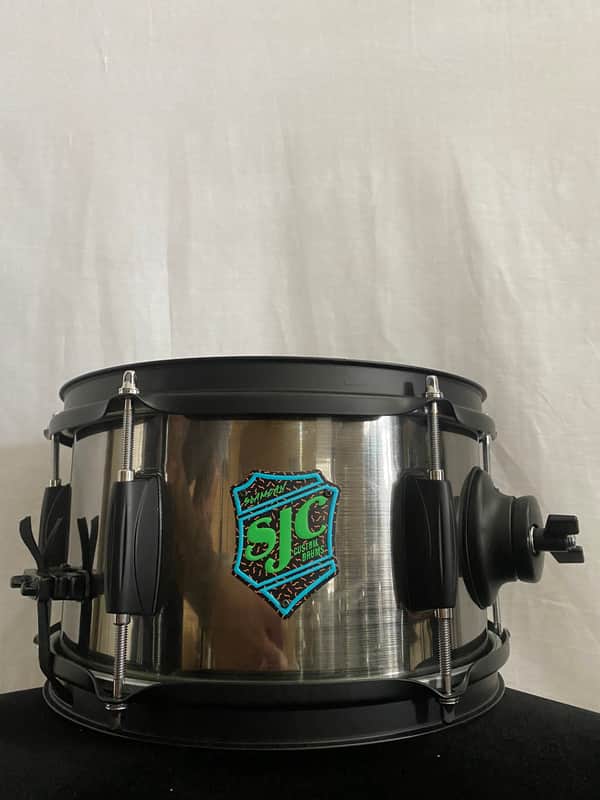 SJC Slam Can Side Snare Drum - 6" x 10" Brushed Nickel Wrap image 1