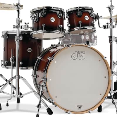 DW Design Series 8x10/9x12/14x16/18x22" 4pc Shell Pack , Tobacco Burst Gloss Lacquer image 1
