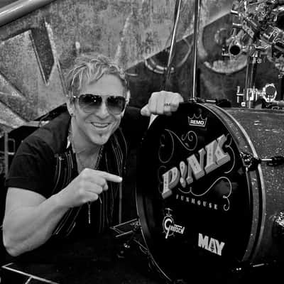 Mark Schulman's P!NK Gretsch USA Maple 7-Piece Drum Set, 2008 — Blue Sparkle image 9