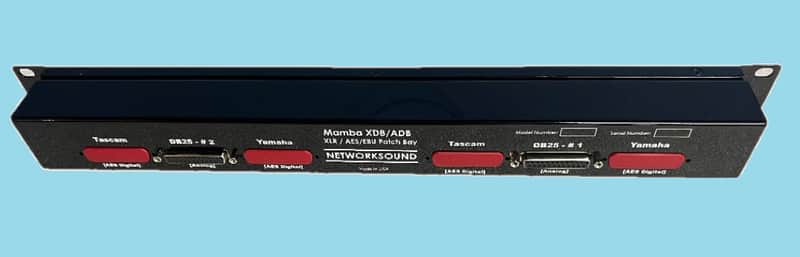 Mamba 16 XLR Male to 2 DB25 Tascam Analog Pinout 1RU Patch Bay