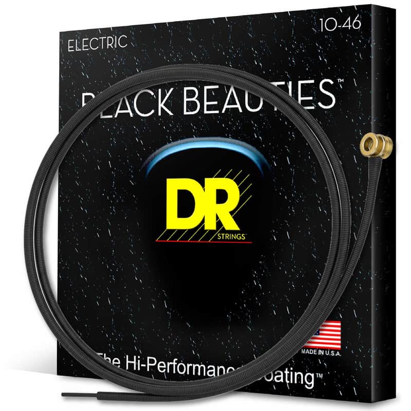 DR Strings BLACK BEAUTIES™ - BLACK Colored Electric Guitar Strings: Medium 10-46 image 1