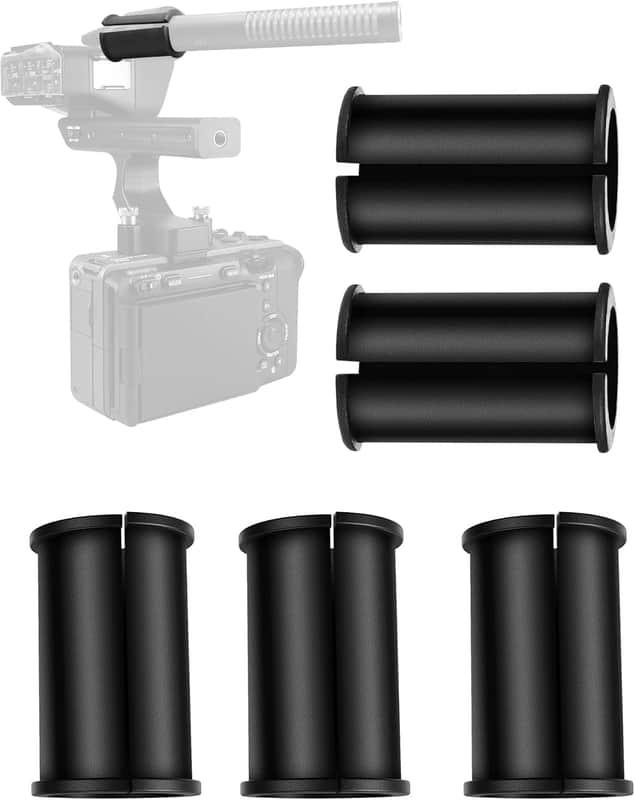 6 Pcs Microphone Shock Mount Rubber Spacer Tube Microphone Sleeve Washer Compatible with Sony Camcorder Rode NTG, Sennheiser MKH Shotgun Mic FX3,FS7,FX6,FX8,FX9,NX80,FS5 image 1