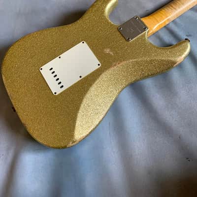 2015 Fender Custom Shop Limited Edition NAMM Show '64 Stratocaster Relic, Gold Sparkle Josefina Fat 60s Pickups image 7