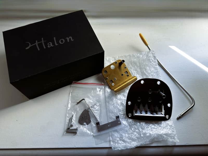 Halon JPV-2311-22C offset guitar patented vibrato for Jazzmaster/Jaguar, inc. stainless steel and brass string plate image 1