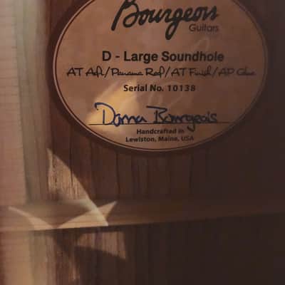 Bourgeois 2024 D Large Soundhole Dreadnought Acoustic Natural w/ OHSC image 7