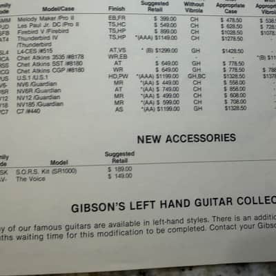 Gibson Price List - 1986 les Paul studio standard custom SG special invader explorer flying V EDS – 1275 image 8