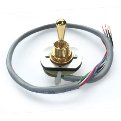 Free-way 3X3-07 prewired 3 Way 6 Position Toggle Switch, Gold Finish with Gold tip