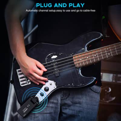 LEKATO  WS-100 2.4G 4 Channels Wireless Guitar Transmitter Receiver System with Charging Box image 4
