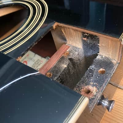 Eko E 20 Ranger VI 1970s Acoustic Guitar Body Good Condition Black image 4