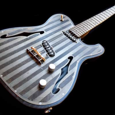 Dax&Co. Ironhorse 2022 Black/Steel Etched Striped guitar W/ Hardshell Case & COA! image 5