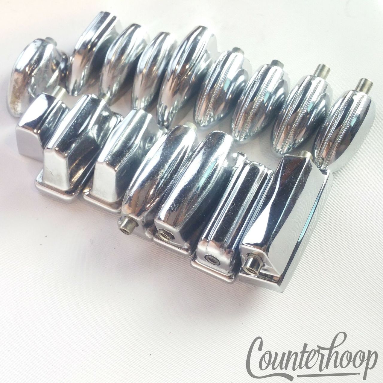 Pearl Snare/Tom/Floor/Bass Drum Lugs Parts Lot Chrome Vintage 60s-70s Hardware* — main photograph