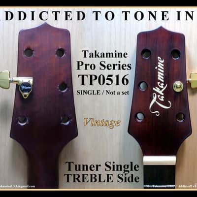 Takamine Takamine Pro Series TP0516 Vintage Tuner SINGLE / TREBLE Side - Gold Machine Head with Gold Buttons image 6