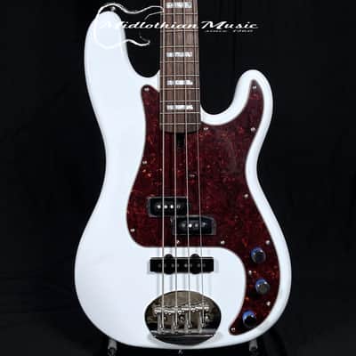 Lakland Skyline 44-64 Lakland Skyline 44-64 Custom PJ - 4-String Bass - White Gloss w/Tortoise Pickguard image 2