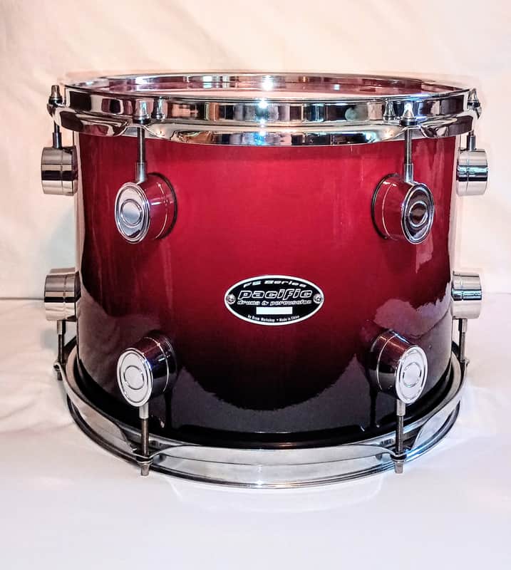 PACIFIC VINTAGE RACK TOM 12" - BLACK CHERRY BURST LACQUER - FREE SHIP TO C-USA! image 1