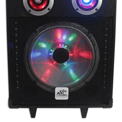 NYC Acoustics N10AR 10" Rechargeable Powered Speaker Bluetooth+Party Lights/Mic image 2