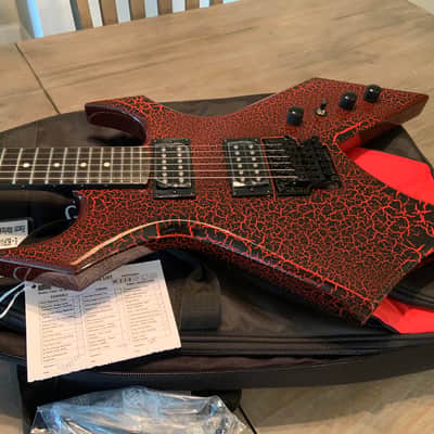 2022 B.C. Rich Limited Edition Stranger Things "Eddie's" Warlock Red Crackle image 4