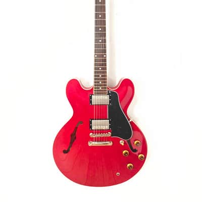 Burny RSA-100 CR Cherry Red Made in Japan 2002 Semi Hollow Body Electric Guitar, o5295 image 3