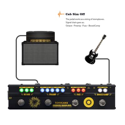 SONICAKE BOOM Ave. Bass Preamp DI Box Multi Effects Compressor Boost Fuzz Octave Pedal with FX Loop(U.S. domestic inventory) image 5