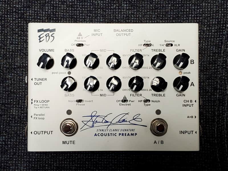 EBS Stanley Clarke Signature Acoustic Preamp - White image 1