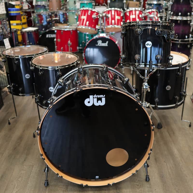 Pre-Owned DW Collector's Series Pure Maple 5-PC Shell Pack 15/16/18/20/28 (Ebony Lacquer Stain) image 1
