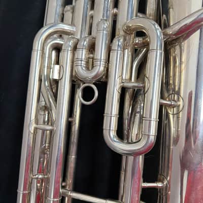 Used Yamaha YEP-321 Silver 4-Valve Bb Euphonium with SKB 375 Case Just Serviced image 8