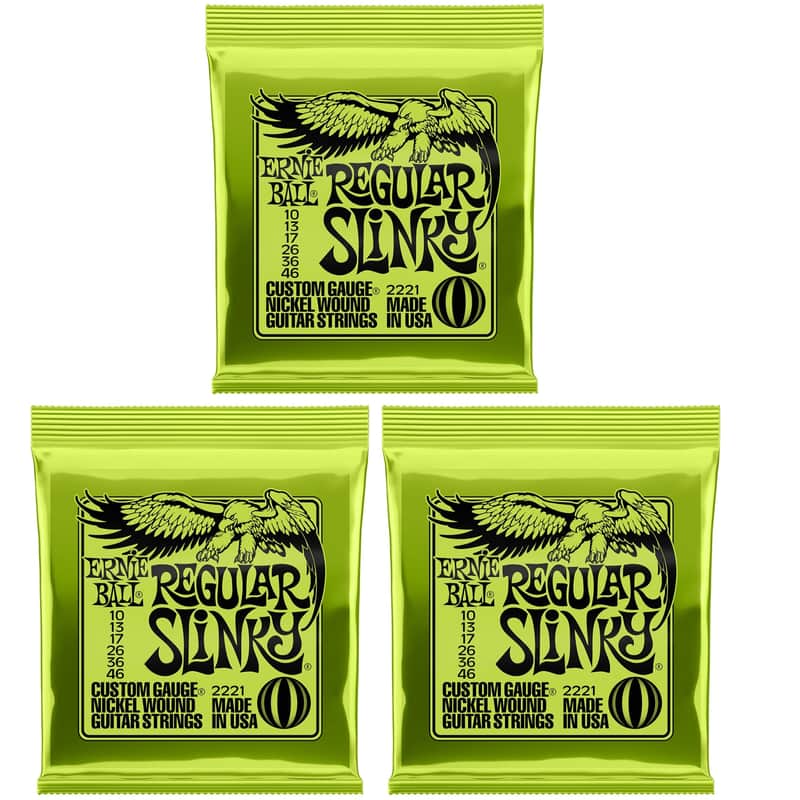 Ernie Ball Regular Slinky Electric Guitar String 3 Set Bundle 10-46 image 1