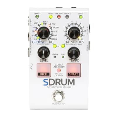 DigiTech SDrum Strummable Drum Pedal for Guitarists and Bassists with BeatScratch Technology (White) image 1