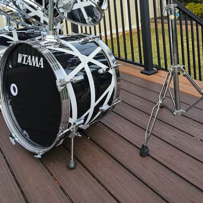 Vintage 80's Double Bass Tama Swingstar 9 piece Drumset MIJ with Van Halen style wraps image 11