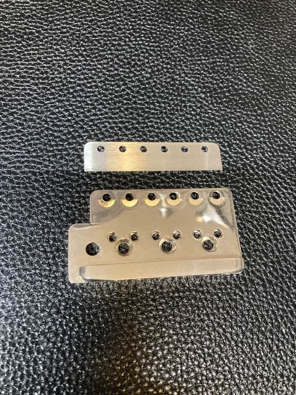 Wudtone Lefty Strat Tremolo Bridge Plate CP HOLY GRAIL 2-1/6" string spaced 2025 - Aged nickel image 1