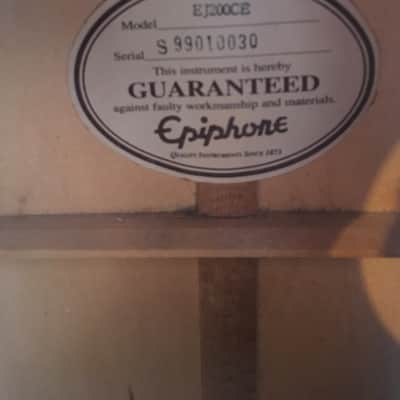 Epiphone EJ-200ce Made in Korea 1999 Natural Jumbo Acoustic Guitar image 5