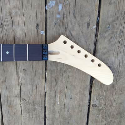 24 fret  banana headstock steel frets floyd locking nut  guitar neck shred neck replacement DIY image 1