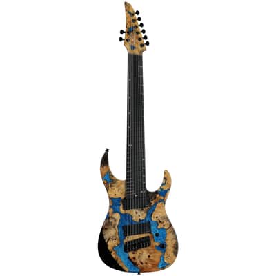 Legator Ninja X8F Multi-Scale 8-String Guitar, Caribbean Blue, with Gig Bag image 4